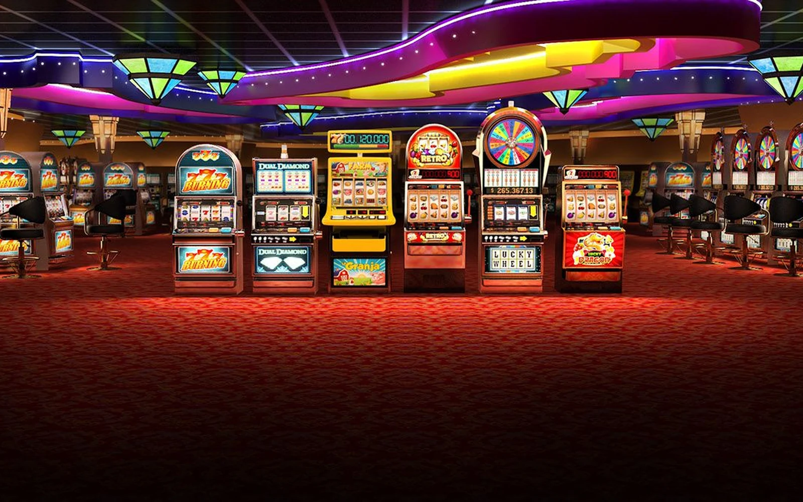 Antarmuka slot mobile dengan reel dan tombol permainan